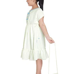 Peppermint Girls Embroidered Extended Sleeves Tie-Up Fit & Flare Dress image 5