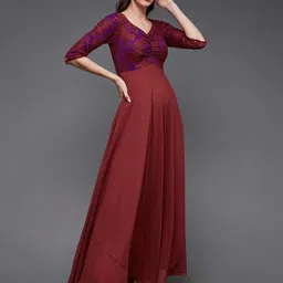 Miss Chase Self Design Georgette Maxi Dress-picture-39