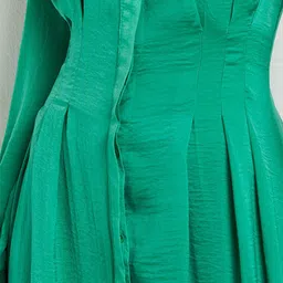 Styli Green Solid A-Line Maxi Dress image 4