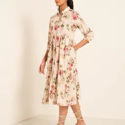 AKKRITI BY PANTALOONS Floral Print A-Line Midi Dress image 4