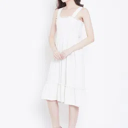 DODO & MOA Smocked Fit & Flare Midi Dress image 4