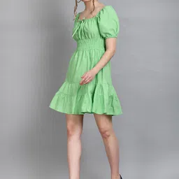 fuchsia PRETTY LOVING THING Tie-Up Neck Dress image 4