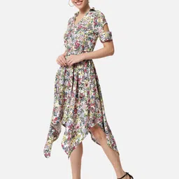 BAESD Floral Printed Tie Ups Fit and Flare Dress image 3