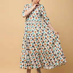 aayusika Printed High Neck Tiered A-line Maxi Dress image 4