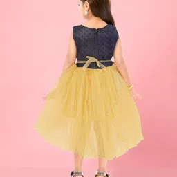 Aarika Self Design Embellished High-Low Hem Fit & Flare Dress image 3