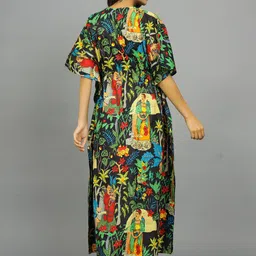 HANDICRAFT PALACE Floral Printed Pure Cotton Kaftan Nightdress image 5