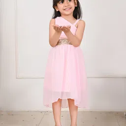 LilPicks Girls One Shoulder Party Fit & Flare Midi Dress-picture-41