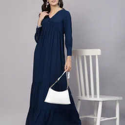aayu V-Neck Layered Maxi Dress image 5