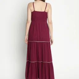 DRAAX Fashions Shoulder Strap Gathered Maxi Dress image 5