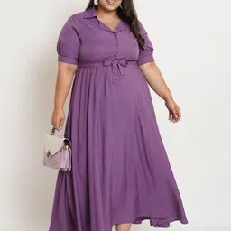 U&F Purple Crepe Maxi Dress image 4