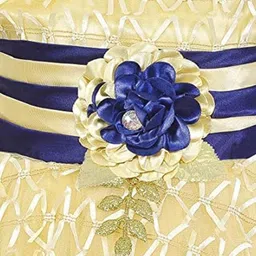 Wish Karo Girls Self Design Corsage Detailed Net Fit & Flare Dress With Jacket image 3