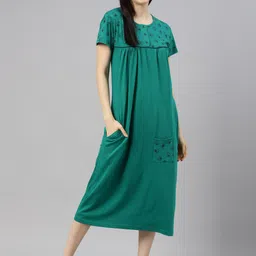 Kryptic Conversational Printed Pure Cotton Maxi Nightdress image 2