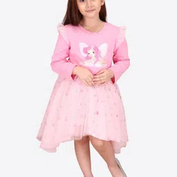 CUTECUMBER Embellished Net Fit & Flare Dress image 5