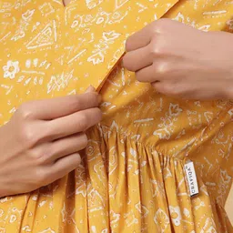 CRAFIQA Ethnic Motif Printed Maternity Empire Midi Cotton Dress image 3