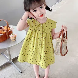StyleCast Green Polka Dot Printed Cotton A-Line Fit & Flare Dress image 3