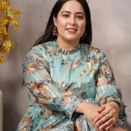 CURVE BY KASSUALLY Women Plus Size Floral Printed Fit & Flare Midi Dress image 4