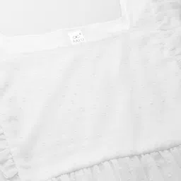 aayu Self Design Ruffles Detail Flounce Georgette Midi Fit & Flare Dress image 2