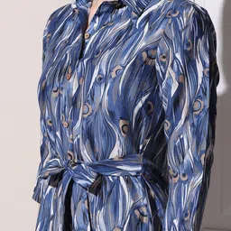 FASHION DREAM Abstract Printed Shirt Midi Dress image 2