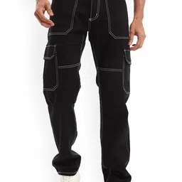 Banana Club Men Jean Relaxed Fit Mid-Rise Cotton Cargo Jeans-image-32