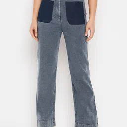 Orchid Blues Women High-Rise Non Stretchable Cropped Cotton Flared Jeans-image-33