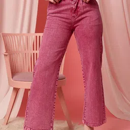 STREET 9 Women Comfort Straight Fit High-Rise Clean Look Pure Cotton Jeans-picture-21