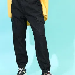 Tokyo Talkies Women Black Jogger Low Distress Jeans-image-94
