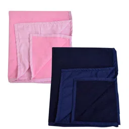 Adbeni Pink & Navy-Blue Infants 2 Pieces 210 GSM Waterproof Mattress Protectors-picture-13