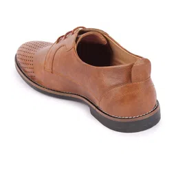 FAUSTO Men Textured Perforated Shock Absorbent Formal Derbys image 3