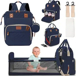 homecloud Diaper Backpack Foldable Mummy Bag bagpack with Bassinet, Travel, Foldable 900D, Baby Diaper Bag image 2