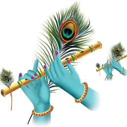 meerangi 47 cm Divine Krishna Flute Hands Wall Sticker (47CM × 47CM) Self Adhesive Sticker-picture-43