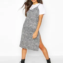Boohoo Animal Printed A-Line Dress image 1