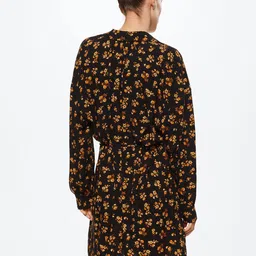 MANGO Floral Print Shirt Dress with Belt image 4