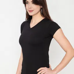 Finesse V Neck Cap Sleeves T shirt image 5