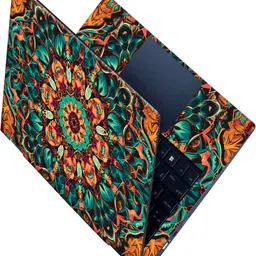 Flipkart SmartBuy _All Panel_Patchwork pattern with paisley floral style Vinyl Laptop Skin Compatible for 15.6 inch-image-88