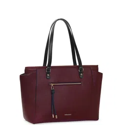 MIRAGGIO Abby Wine Solid Shoulder Tote Bag image 2