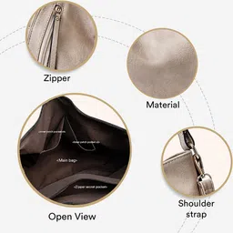 SYGA Textured Leather Structured Hobo Bag image 3