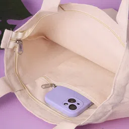 Doodle Unisex Typographic Printed Eco-Friendly Reusable Cotton Canvas Shopper Tote Bag image 4