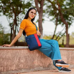 COSMUS Blue Structured Sling Bag image 2