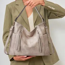 SYGA Textured Leather Structured Hobo Bag image 5