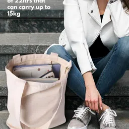 Doodle Unisex Typographic Printed Eco-Friendly Reusable Cotton Canvas Shopper Tote Bag image 5