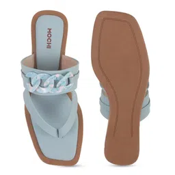 Mochi Women Open Toe Flats with Tassels image 3