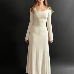 StyleCast Beige Square Neck Maxi Dress-picture-10