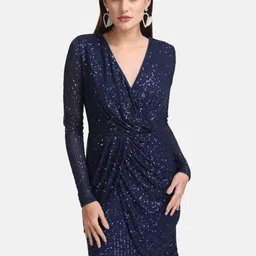 Kazo Navy Blue Embellished Mini Dress-picture-39