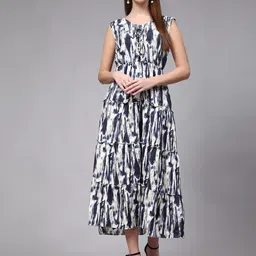 VenderVilla Women Print Fit & Flare Midi Dress-picture-40