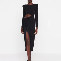 Trendyol Women Black Sheath Midi Dress-image-11