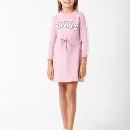 KATE & OSCAR Girls Lavender & White Cotton T-shirt Dress-picture-12