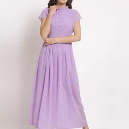 aayu Women Lavender Georgette Maxi Dress-picture-9