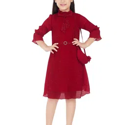 Peppermint Embellished Belted Fit & Flare Dress-picture-10