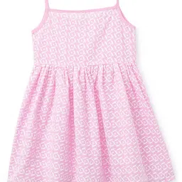 K&U Girls Pink Embroidered Pure Cotton A-Line Dress-picture-58