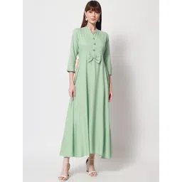 ftDiva Mandarin Collar Maxi Ethnic Dresses image 1